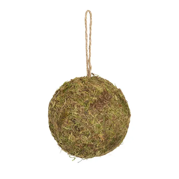 Hanging Artificial Moss Ball Green (15cmD)