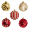 Hanging Assorted Baubles Set 9 Red & Gold (10cmD)