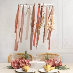 Hanging Ceiling Hoop Medium Single White (65cmDx75cmH)