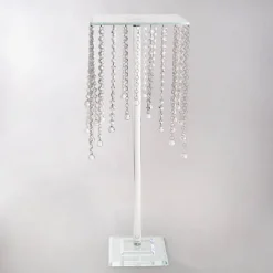 Hanging Crystal Centrepiece Stand Square Clear (84cmH)