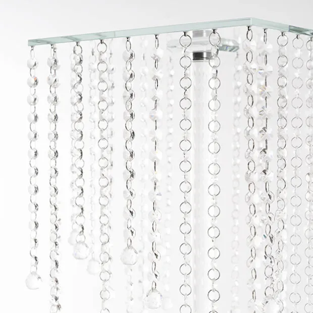 Hanging Crystal Centrepiece Stand Square Clear (84cmH)
