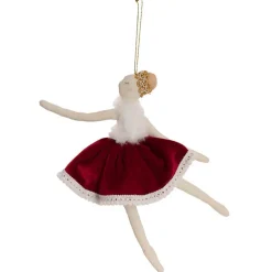 Hanging Dancing Ballerina Dark Red (22x19cmH)
