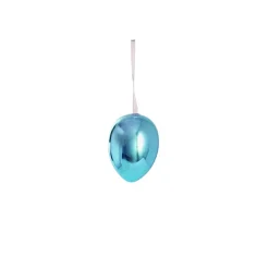 Hanging Easter Eggs Pack 4 Plated Shiny Blue (6cmH)