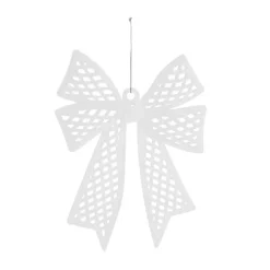Hanging Flocked Bow White (16.5x24cmH)