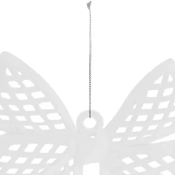 Hanging Flocked Bow White (16.5x24cmH)