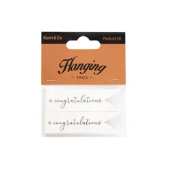 Hanging Gift Tags Congratulations Flag White Pk20 (7Lx2W)cm)