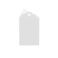 Hanging Gift Tags Folded White Pack 20 (5x9cmH)