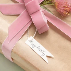 Hanging Gift Tags Happy Birthday Flag White Pk20 (7Lx2W)cm)