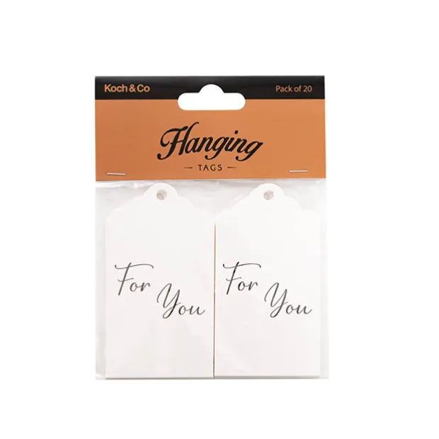 Hanging Gift Tags Scallop For You White Pack 20 (9Lx5W)cm)