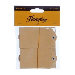 Hanging Gift Tags Scallop Kraft Brown Pack 20 (5x9cmH)