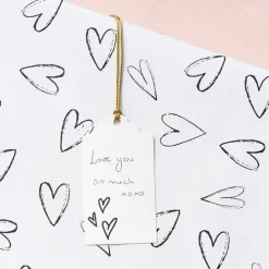 Hanging Gift Tags Scallop Hearts White Pack 20 (9Lx5W)cm)