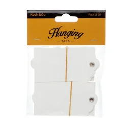 Hanging Gift Tags Scallop White Pack 20(5x9cmH)