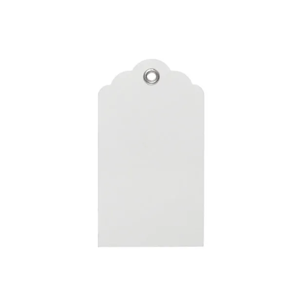 Hanging Gift Tags Scallop White Pack 20(5x9cmH)
