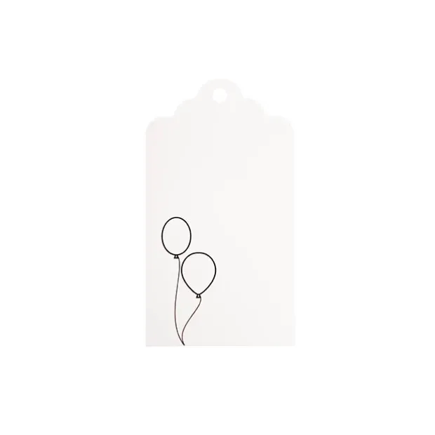 Hanging Gift Tags Scallop Balloons White Pack 20 (9Lx5W)cm)
