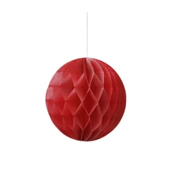 Hanging Honeycomb Ball Pack 4 Red (25cmD)