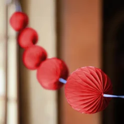 Hanging Honeycomb Ball Pack 4 Red (25cmD)