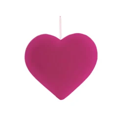 Hanging Love Heart Flocked Hot Pink (23cmD)