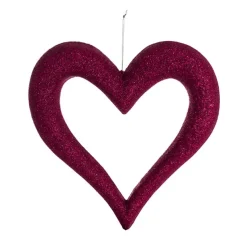 Hanging Love Heart Outline Glitter Hot Pink (24cmD)