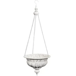 Hanging Metal Planter Pot Antique White (34.5x94cmH)