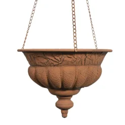 Hanging Metal Planter Pot Rustic Brown (34.5x94cmH)