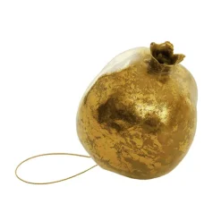Hanging Pomegranate Pack 2 Metallic Gold (8cmD)
