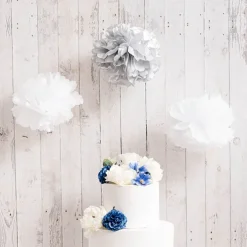 Hanging Tissue Pom Pom Pack 3 White (30cmD)