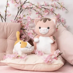 Happy Cat Plush Puff Soft Toy Brown (22cmHT)