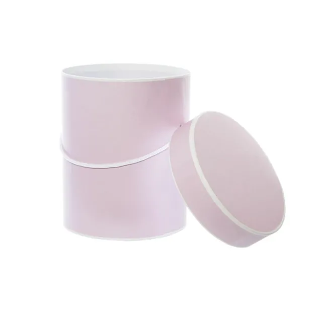 Hat Gift Box Deluxe with Handle Baby Pink (20Dx22cmH) Set 2