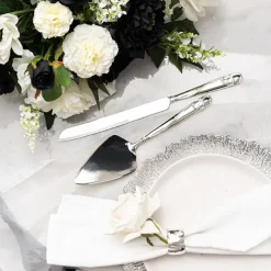 Heart Design Cake Knife Set (23Wx340mmL & 73Wx275mmL)