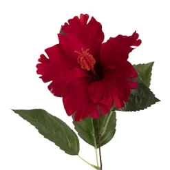 Hibiscus Flower x 2 Head Spray Red (11cmDx61cmH)