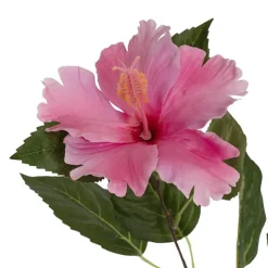 Hibiscus Flower x 2 Head Spray Pink (11cmDx61cmH)