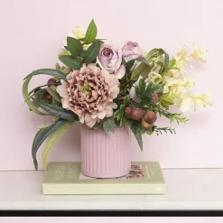 Hurricane Glass Jar Pink Medium (11Dx15cmH)