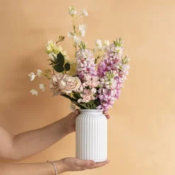 Hurricane Glass Jar White Large (11Dx18.5cmH)