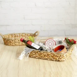 Hyacinth Tray Oval with Handle (38x28x8cmH) Natural