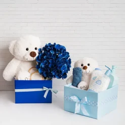 Hydrangea Spray x 5 Heads Deep Blue (49cmH)