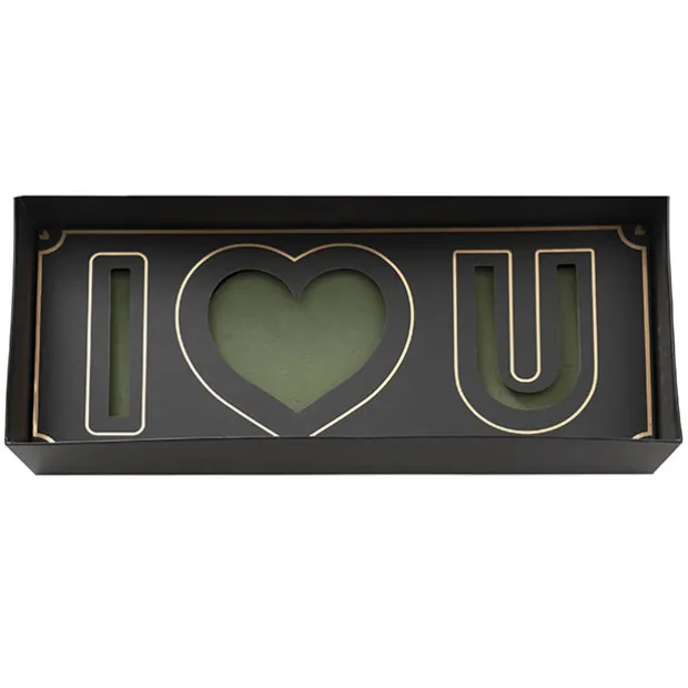 I Love U Rose Box with Foam Insert Black (61x26x11Hcm)