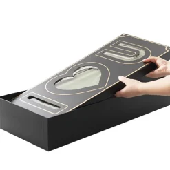 I Love U Rose Box with Foam Insert Black (61x26x11Hcm)