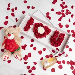 I Love U Rose Box with Foam Insert White (61x26x11Hcm)