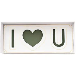 I Love U Rose Box with Foam Insert White (61x26x11Hcm)