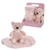 Jamie Teddy Bear Gift Pack Bear and Blanket Pink (23cmST)