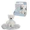 Jamie Teddy Bear Gift Pack Bear and Blanket Blue (23cmST)