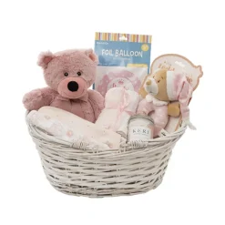 Jelly Bean Teddy Bear Gift Basket Baby Hamper Pink