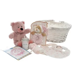 Jelly Bean Teddy Bear Gift Basket Baby Hamper Pink