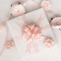 Jumbo Bulk Ribbon Grosgrain Plain Baby Pink (25mmx100m)