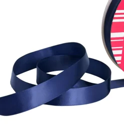 Jumbo Bulk Ribbon Single Face Satin Navy Blue (25mmx100m)