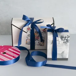 Jumbo Bulk Ribbon Single Face Satin Navy Blue (25mmx100m)