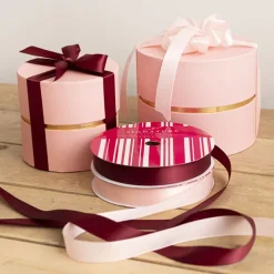 Jumbo Bulk Ribbon Single Face Satin Burgundy (25mmx100m)