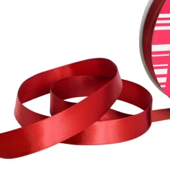 Jumbo Bulk Ribbon Single Face Satin Rouge Red (25mmx100m)
