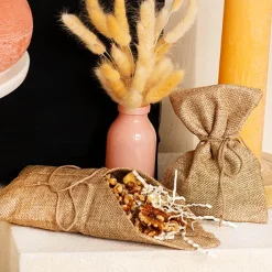 Jute Envelope Pouch Bomboniere Large Pk10 Natural (12x23cmH)