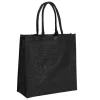 Jute Reusable Shopping Carry Bag Black (40Wx15Gx40cmH)